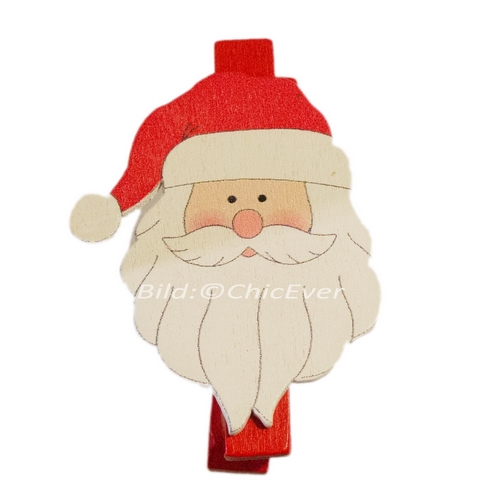 24 Klammern Holz Elche Nikolaus Christbaumschmuck Weihnachten Weihnachtsbaum Deko